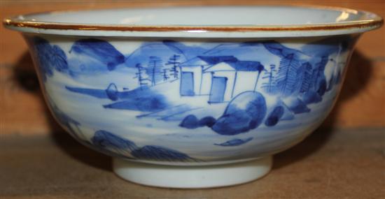 Japanese Arita blue & white bowl, 19th century